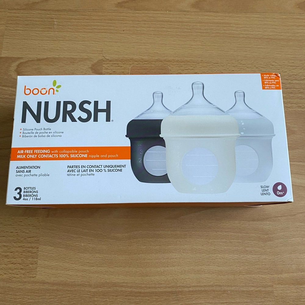 3 pack boon nursh 4oz bottles - new with tags